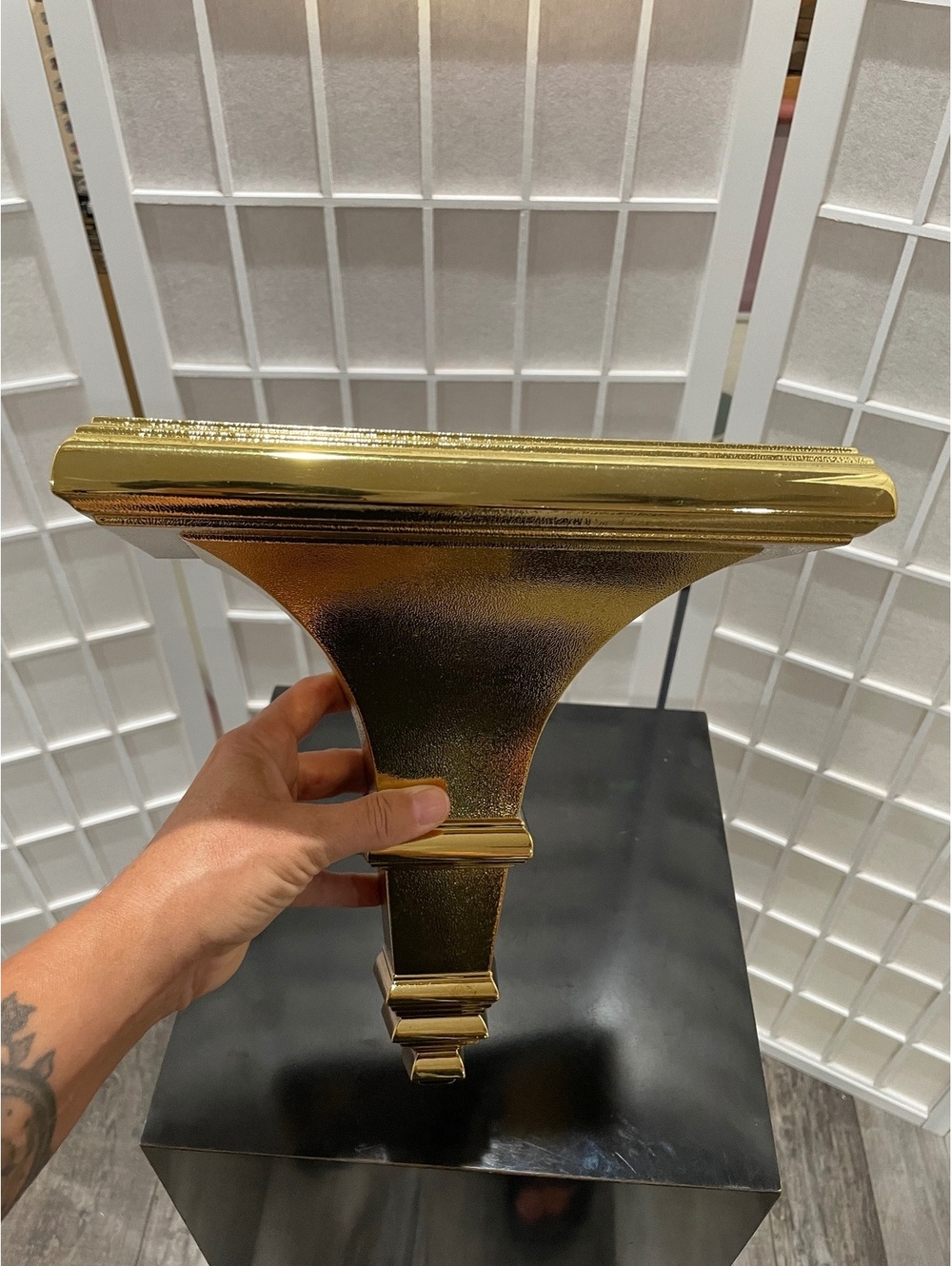Vintage 1996 Gold Decorative Wall Shelf